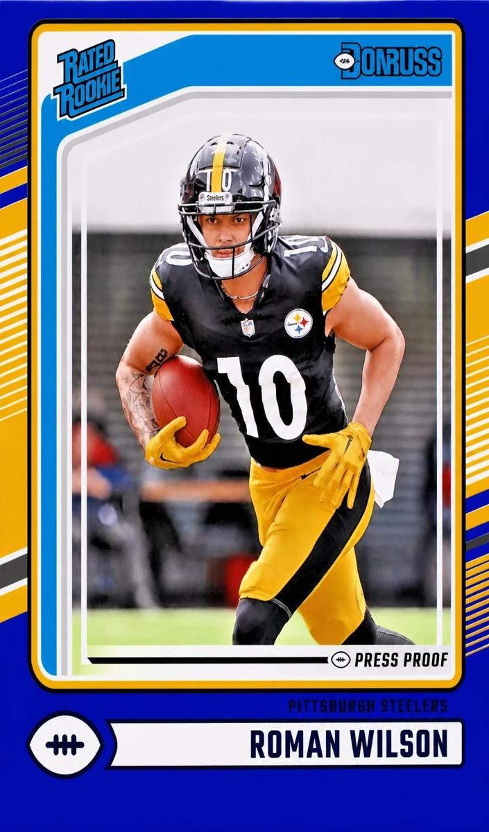 2024 Panini Donruss Football Press Proof Blue Roman Wilson #348