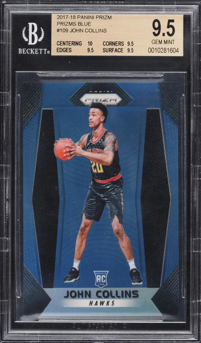 2017 Panini Prizm Basketball Prizm Blue John Collins #109 PSA 10