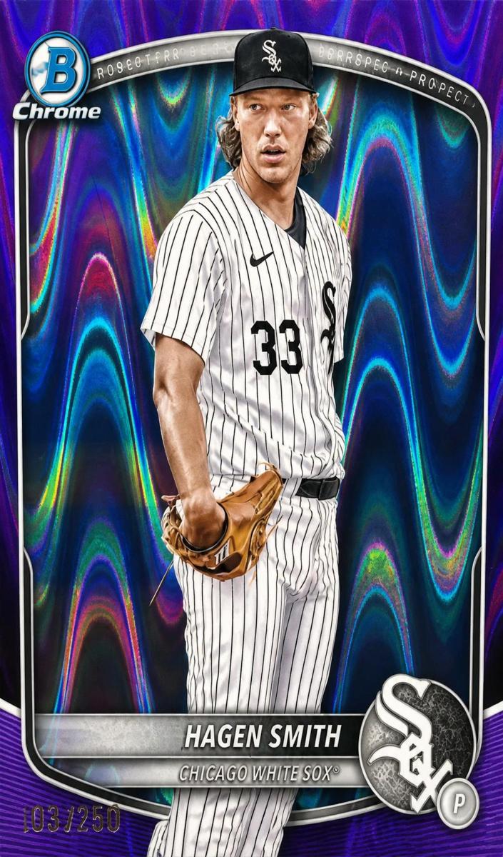 2025 Bowman Chrome Prospects Baseball Purple Raywave Hagen Smith #BCP-44