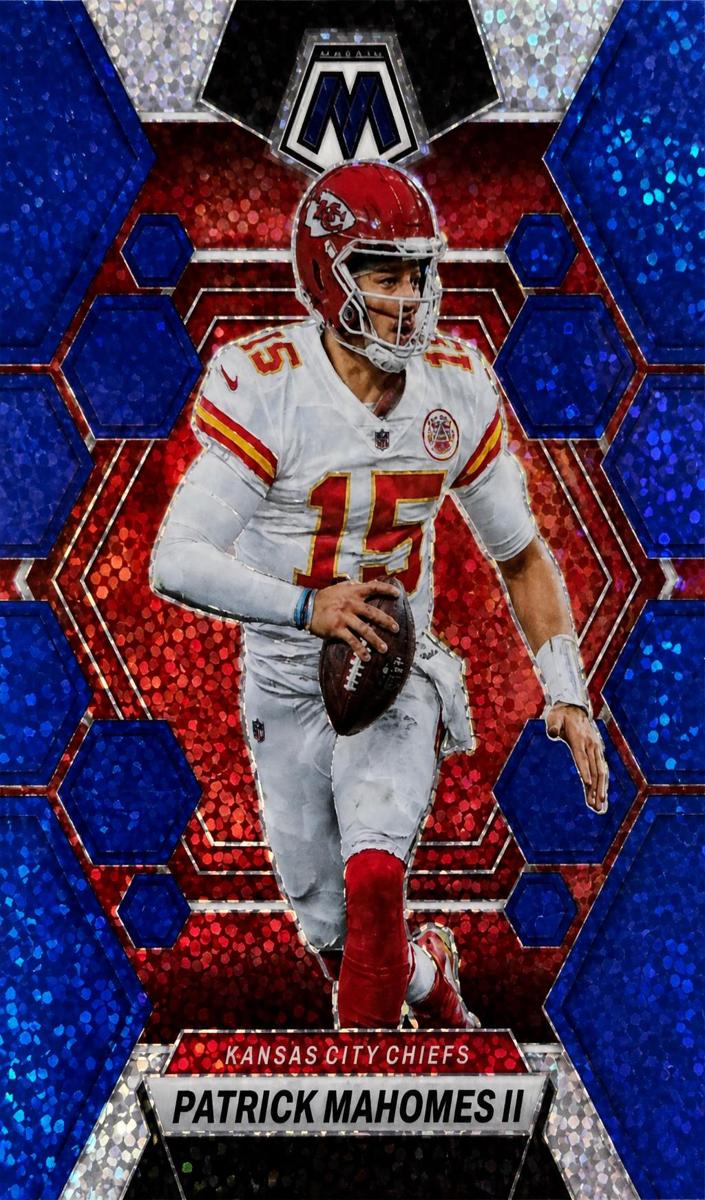 2023 Panini Mosaic Football Blue Sparkle Patrick Mahomes II #109 PSA 7.5