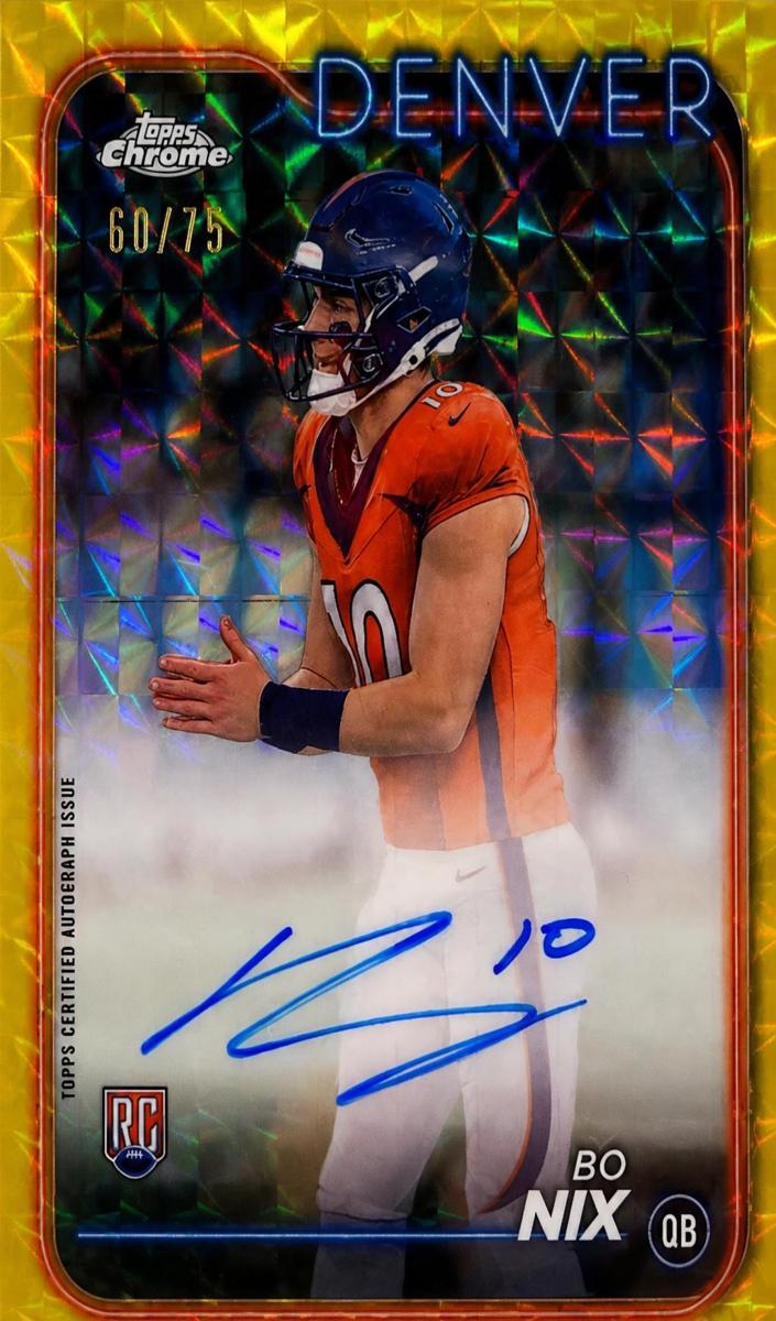 2024 Topps Chrome Football Yellow Geometric Bo Nix #RA-BNI