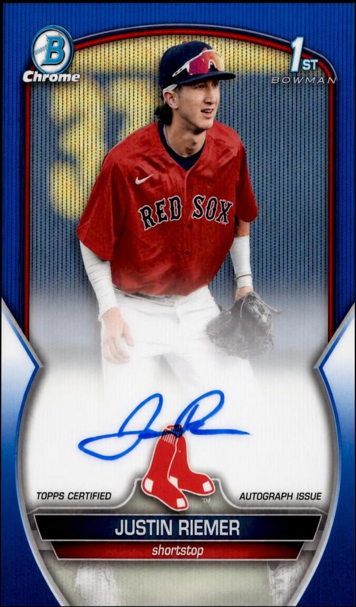 2023 Bowman Draft Chrome Baseball Blue Wave Justin Riemer #CDA-JRI PSA 10