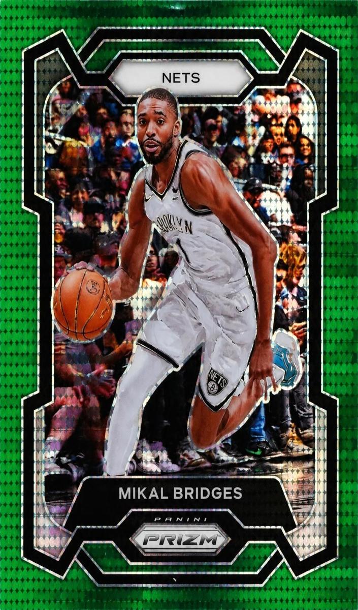 2023 Panini Prizm Basketball Green Pulsar Mikal Bridges #46
