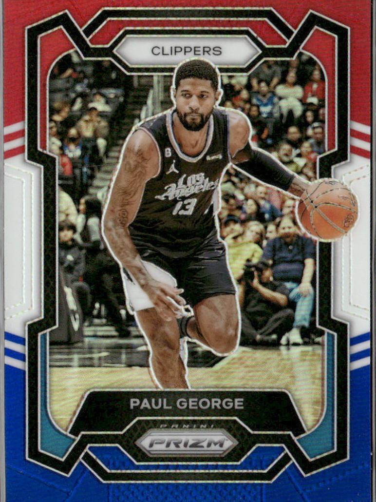 2023 Panini Prizm Basketball Red White and Blue Paul George #101