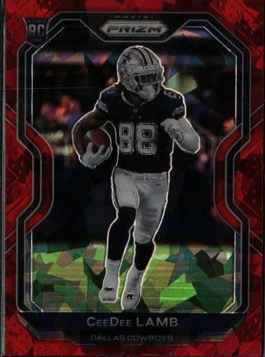 2020 Panini Prizm Football Red Ice Ceedee Lamb #334 PSA 9