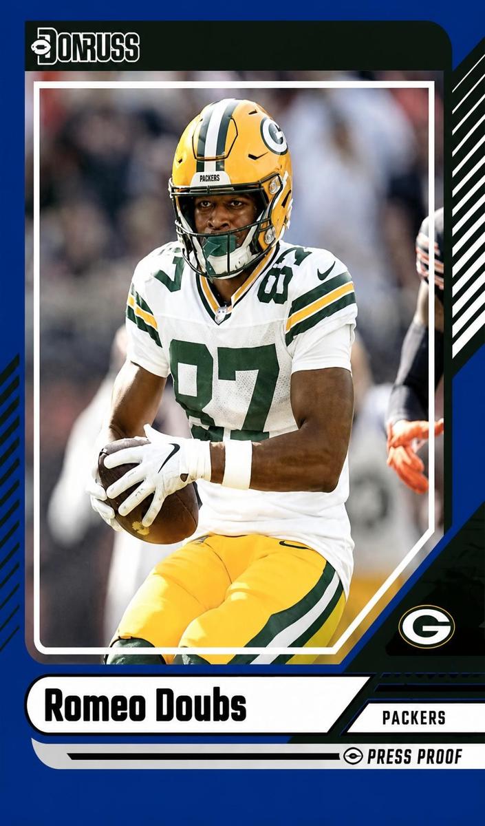 2024 Panini Donruss Football Press Proof Blue Romeo Doubs #92