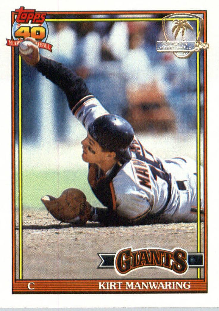 1991 Topps Baseball Kirt Manwaring #472 PSA 9