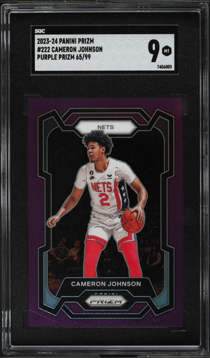 2023 Panini Prizm Basketball Purple Cameron Johnson #222 SGC 9