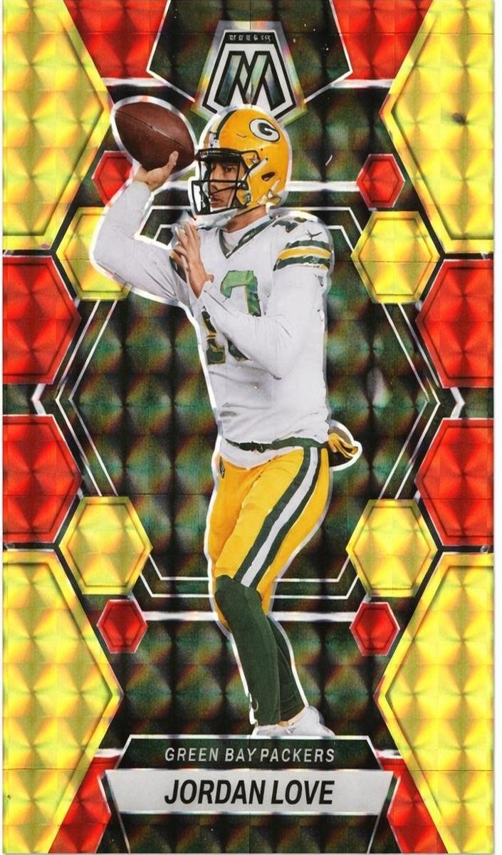 2023 Panini Mosaic Football Choice Fusion Red and Yellow Jordan Love #83