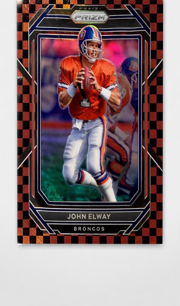 2022 Panini Prizm Football Black and Red Checker John Elway #93