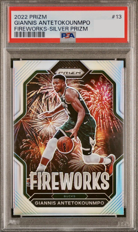 2022 Panini Prizm Basketball Silver Giannis Antetokounmpo #13 PSA 9