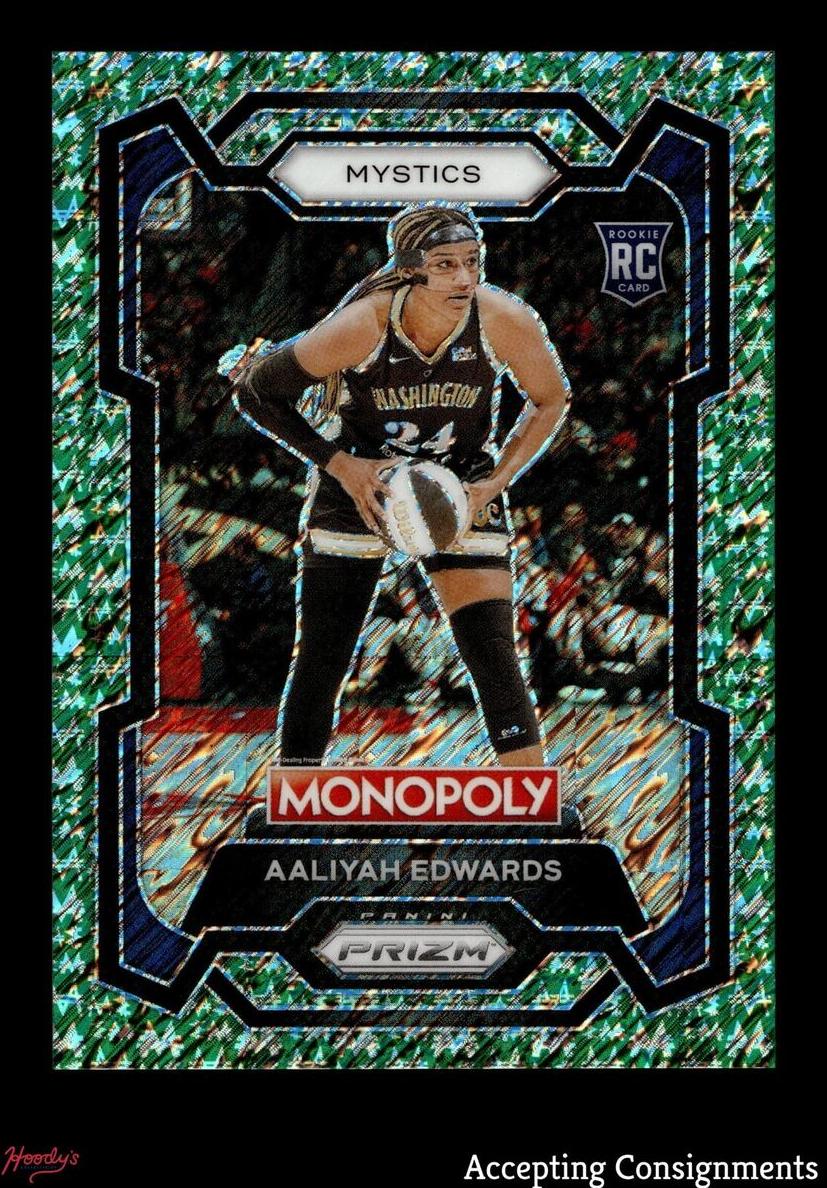 2024 Panini Prizm Monopoly WNBA Basketball Green Millionaire Shimmer Aaliyah Edwards #13