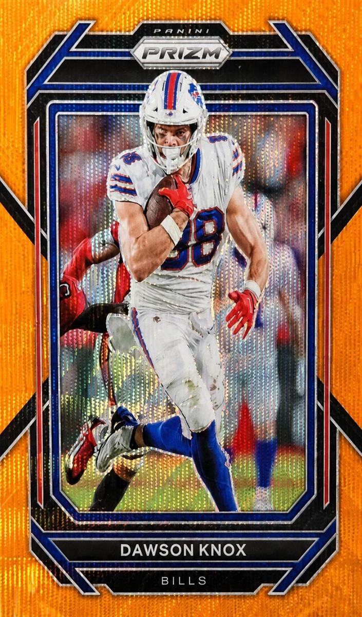 2022 Panini Prizm Football Orange Wave Dawson Knox #33