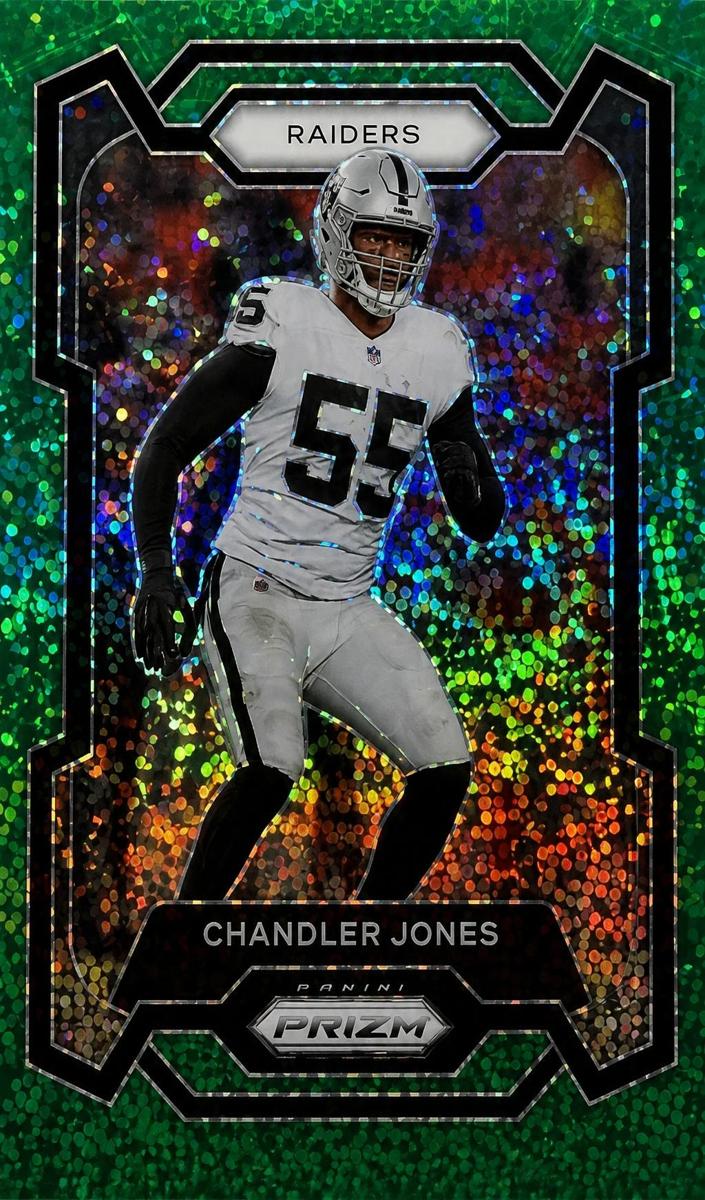 2023 Panini Prizm Football Green Sparkle Chandler Jones #180