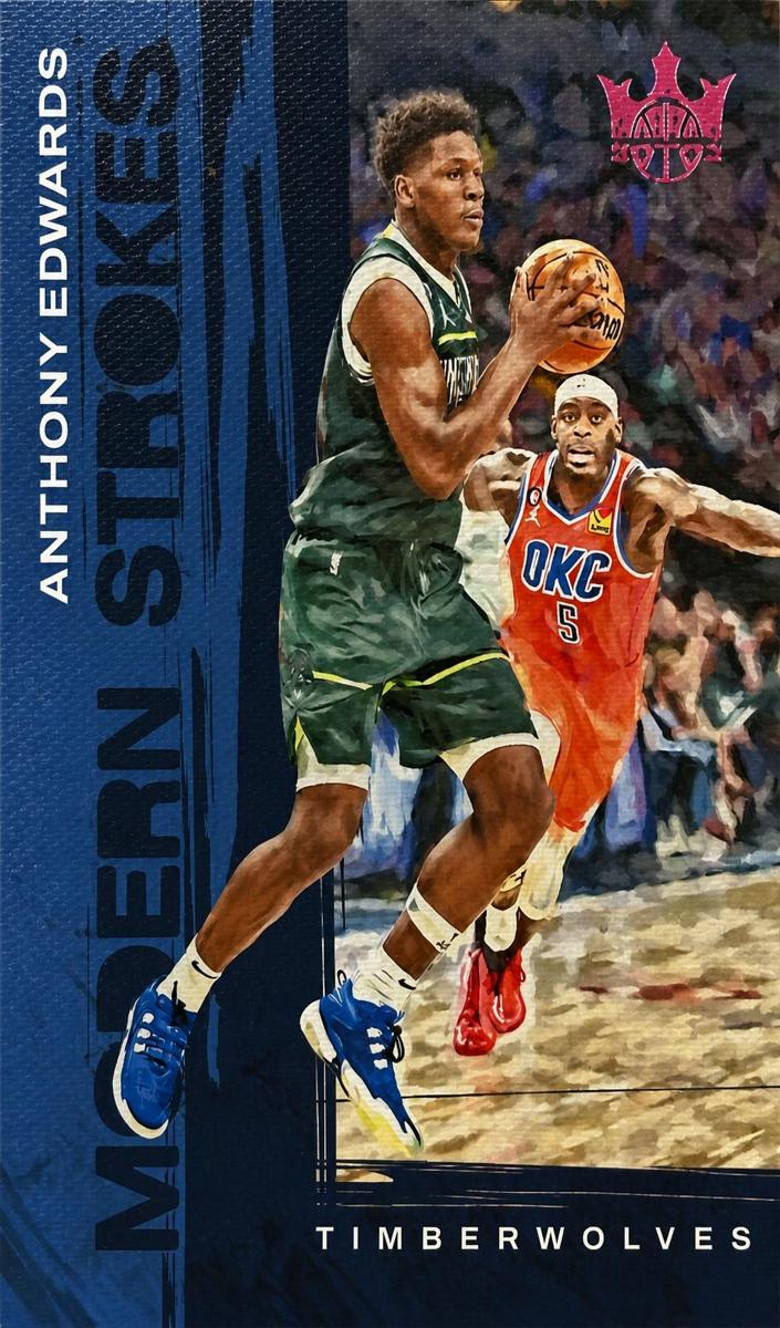 2023 Panini Court Kings Basketball Pink Anthony Edwards #4