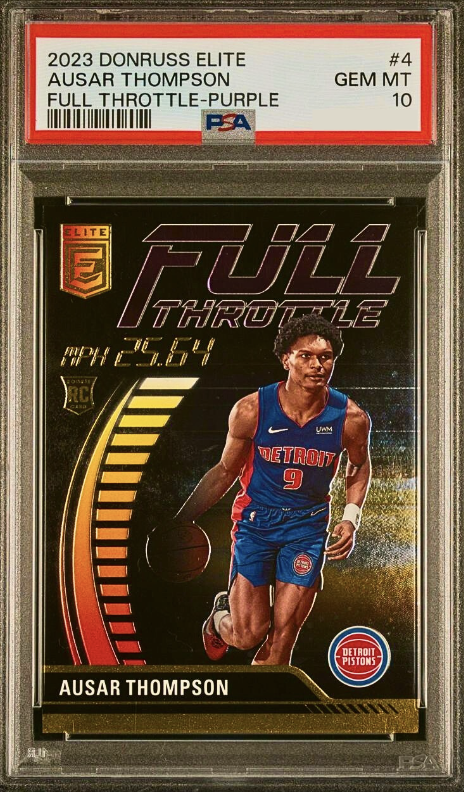2023 Donruss Elite Basketball Purple Ausar Thompson #4 PSA 9
