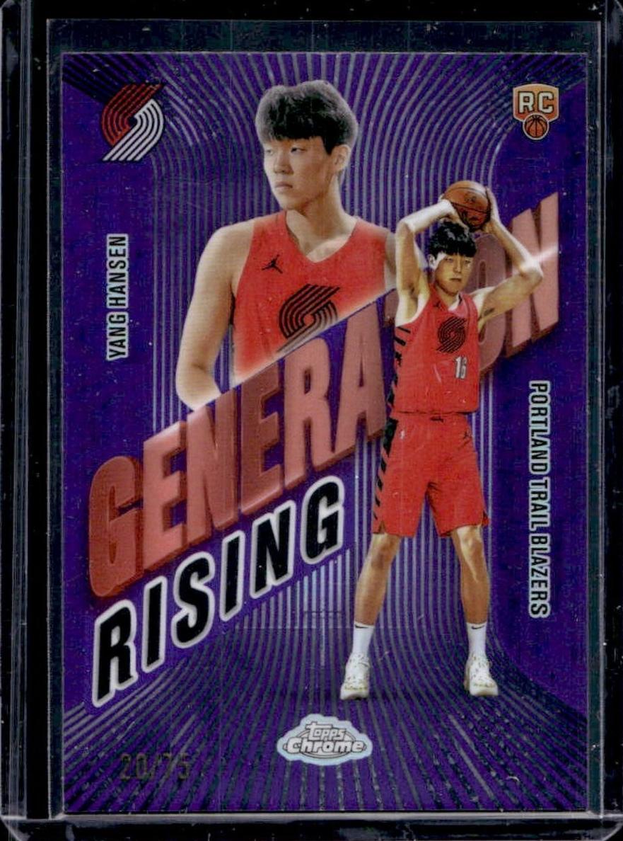 2025 Topps Chrome Basketball Purple Refractor Yang Hansen #GR-10 PSA 10