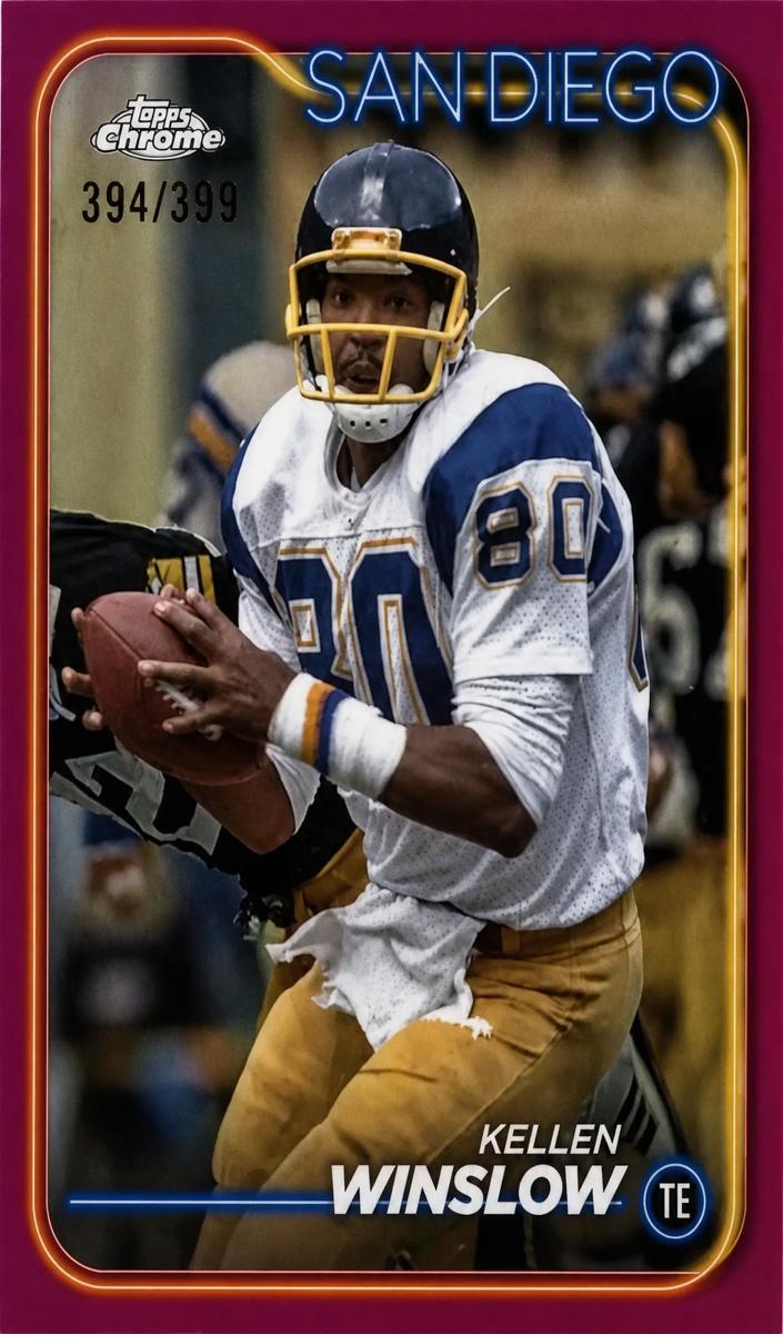 2024 Topps Chrome Football Magenta Refractor Kellen Winslow #175