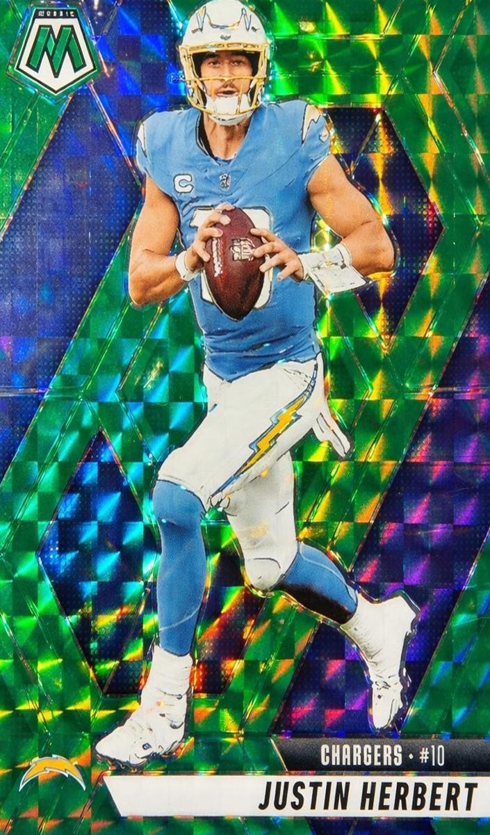 2025 Panini Mosaic Football Green Justin Herbert #80 CGC 10