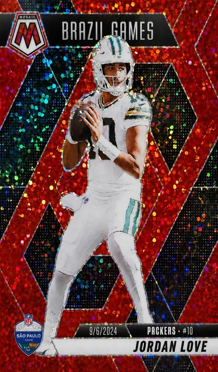 2025 Panini Mosaic Football Red Sparkle Jordan Love #265