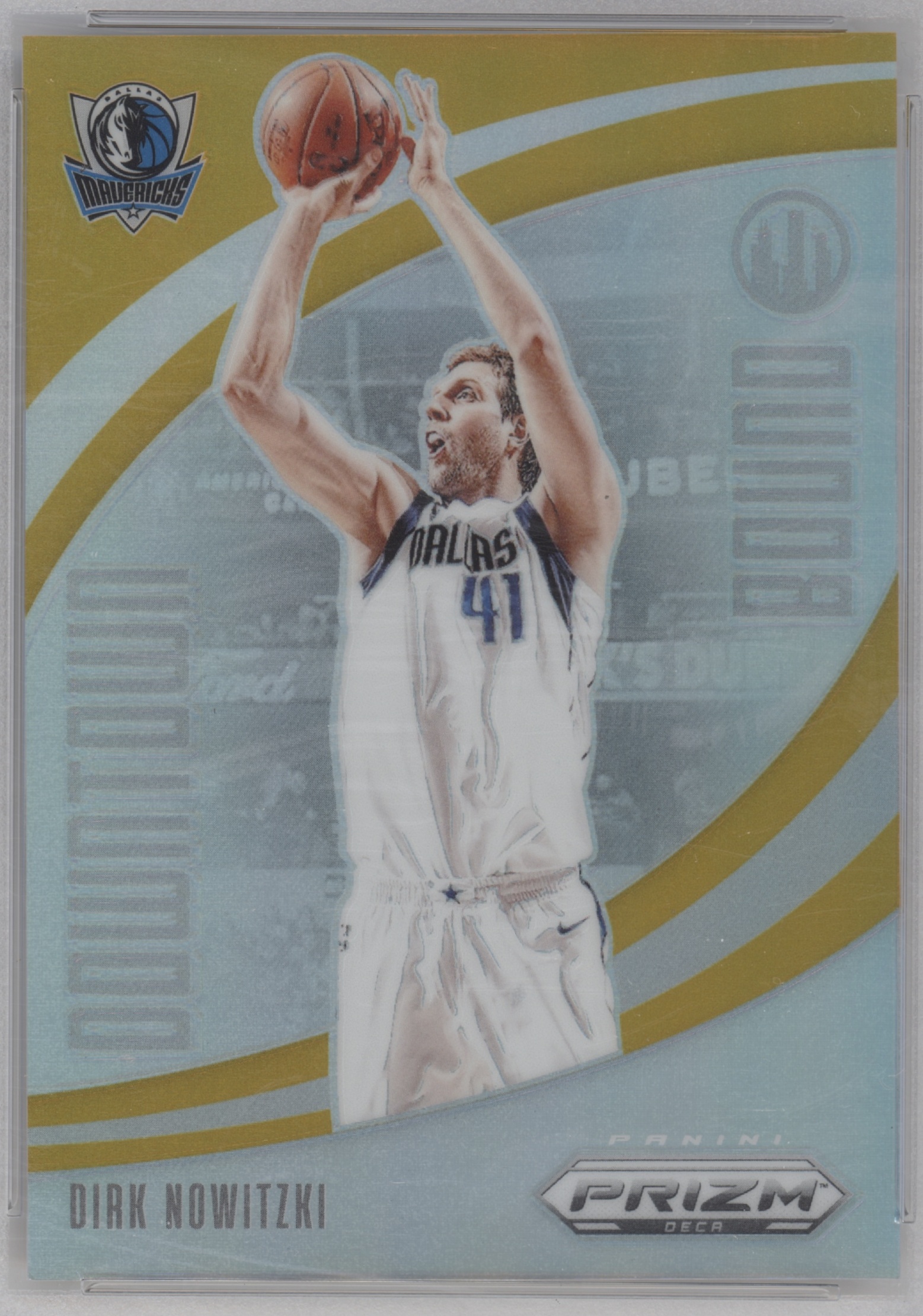 2023 Panini Prizm Deca Basketball Gold Dirk Nowitzki #20 PSA 9