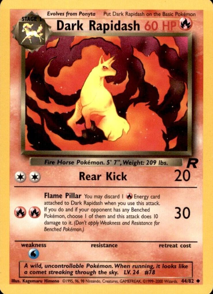 2000 Pokemon Team Rocket Dark Rapidash #44 PSA 10