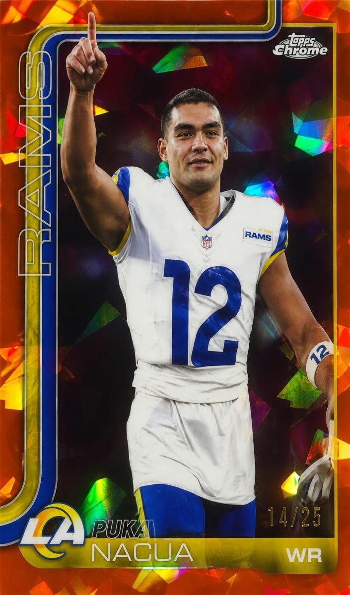 2025 Topps Chrome Sapphire Football Orange Puka Nacua #166