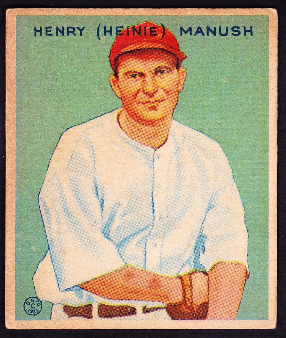 1933 R319 Goudey Baseball Heinie Manush #107 PSA 6