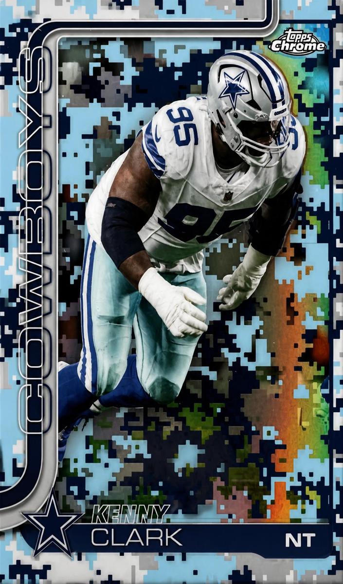 2025 Topps Chrome Football Team Camo Variation Kenny Clark #73