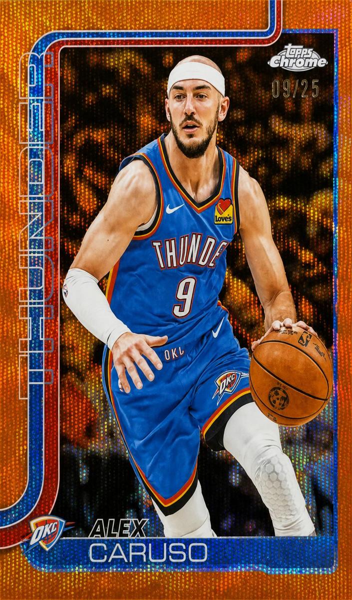 2025 Topps Chrome Basketball Orange Wave Refractor Alex Caruso #170