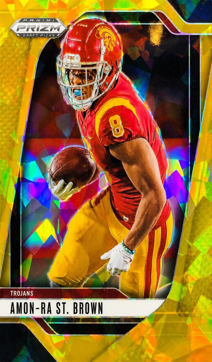 2025 Panini Prizm Draft Picks Football Gold Ice Amon-Ra St. Brown #199