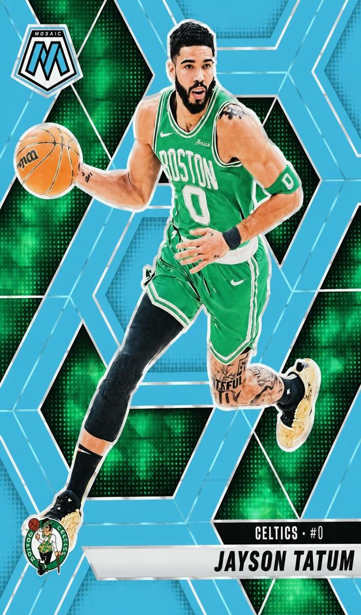 2024 Panini Mosaic Basketball Blue Fluorescent Jayson Tatum #188