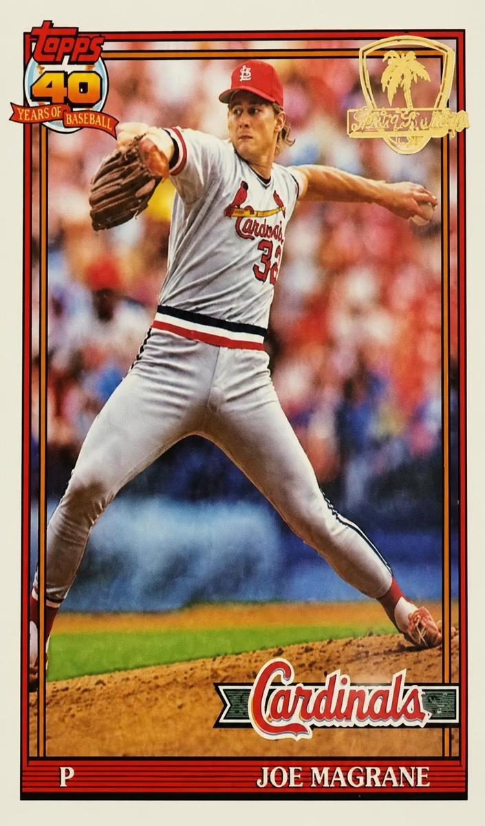 1991 Topps Baseball Joe Magrane #185 PSA 9