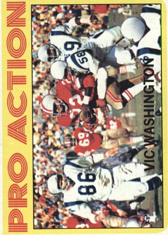 1972 Topps Football Vic Washington #255 PSA 8