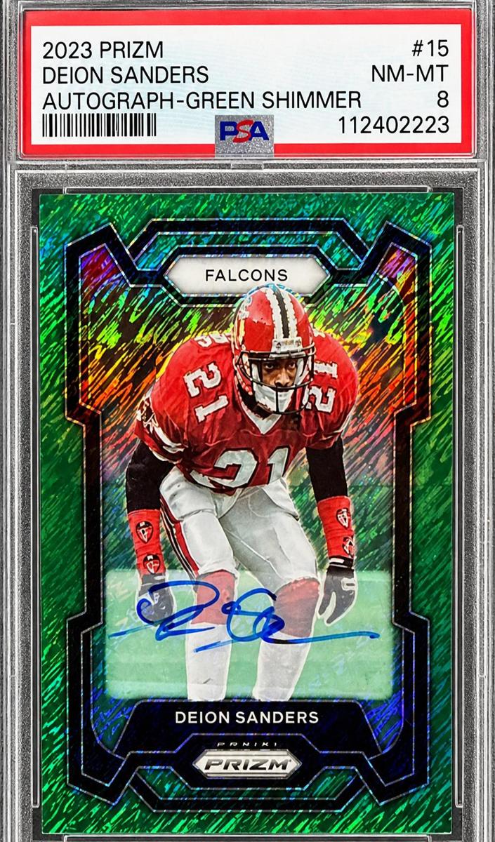 2023 Panini Prizm Football Green Shimmer Deion Sanders #15