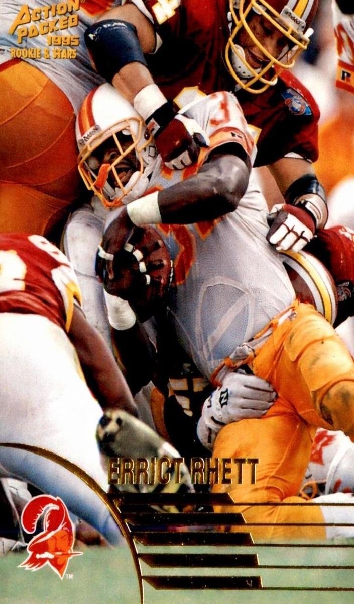 1995 Action Packed Rookies and Stars Football Errict Rhett #24