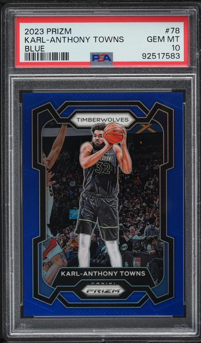 2023 Panini Prizm Basketball Blue Karl-Anthony Towns #78 PSA 10
