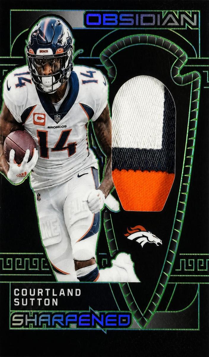 2023 Panini Obsidian Football Electric Etch Green Courtland Sutton #SSW-CSU