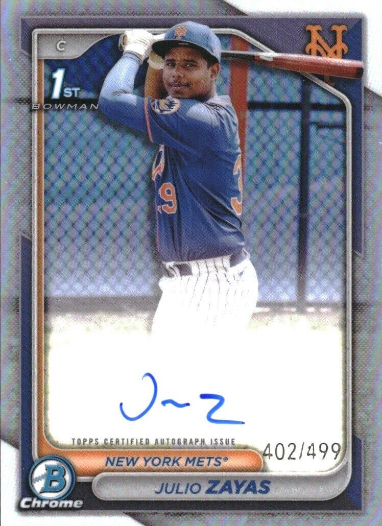 2024 Bowman Chrome Baseball Refractor Julio Zayas #CPA-JZ PSA 10