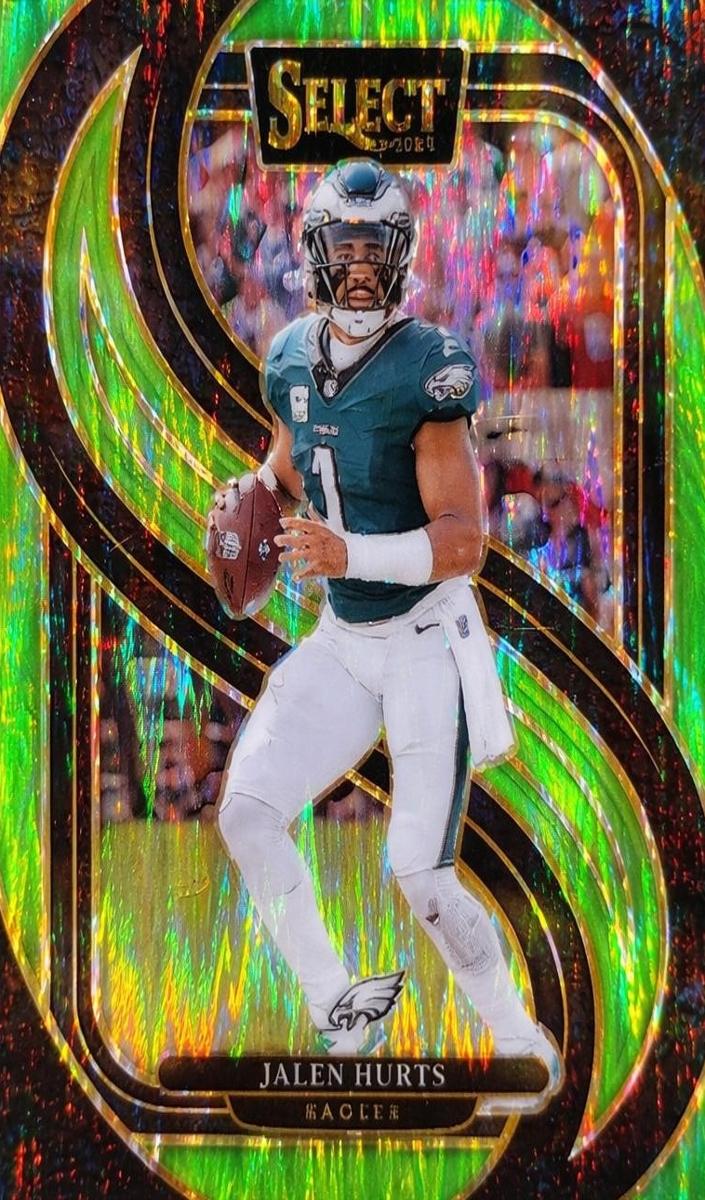 2024 Panini Select Football Neon Green Shock Jalen Hurts #165 BGS 5