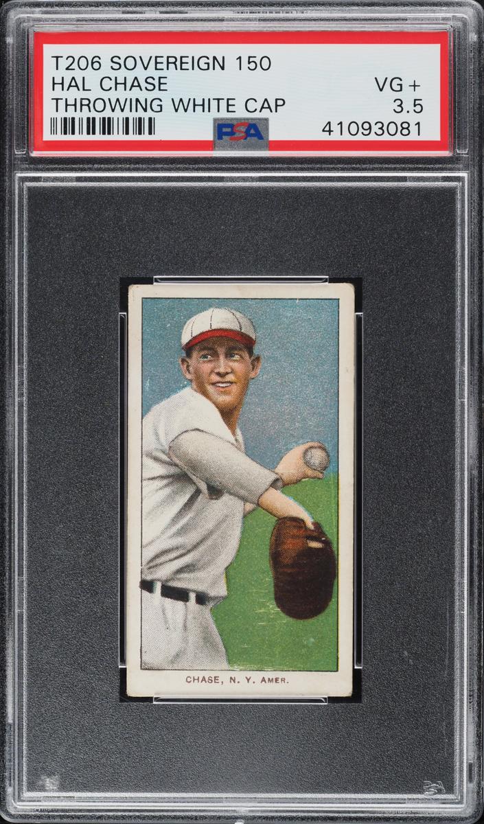 1909-11 T206 Baseball Throwing - White Cap Hal Chase #NNO
