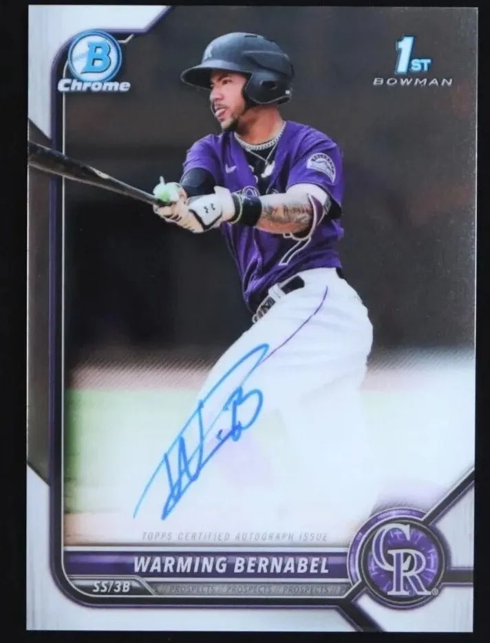 2022 Bowman Chrome Prospects Baseball Warming Bernabel #CPA-WB SGC 9.5