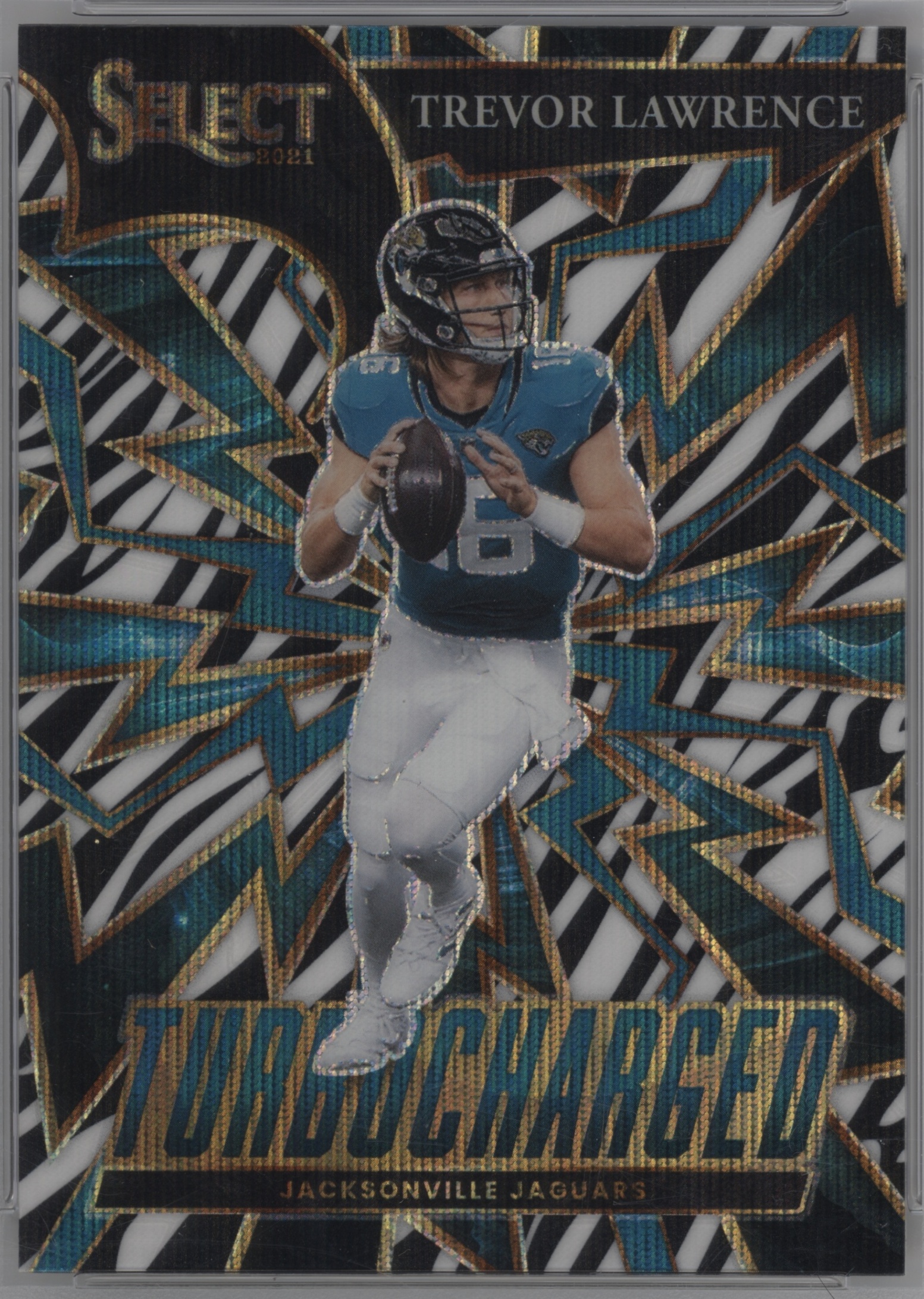 2021 Panini Select Football Zebra Trevor Lawrence #TUR-1
