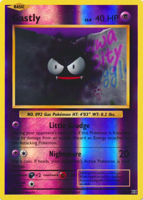 2016 Pokemon XY Evolutions Reverse Foil Gastly #47 PSA 9