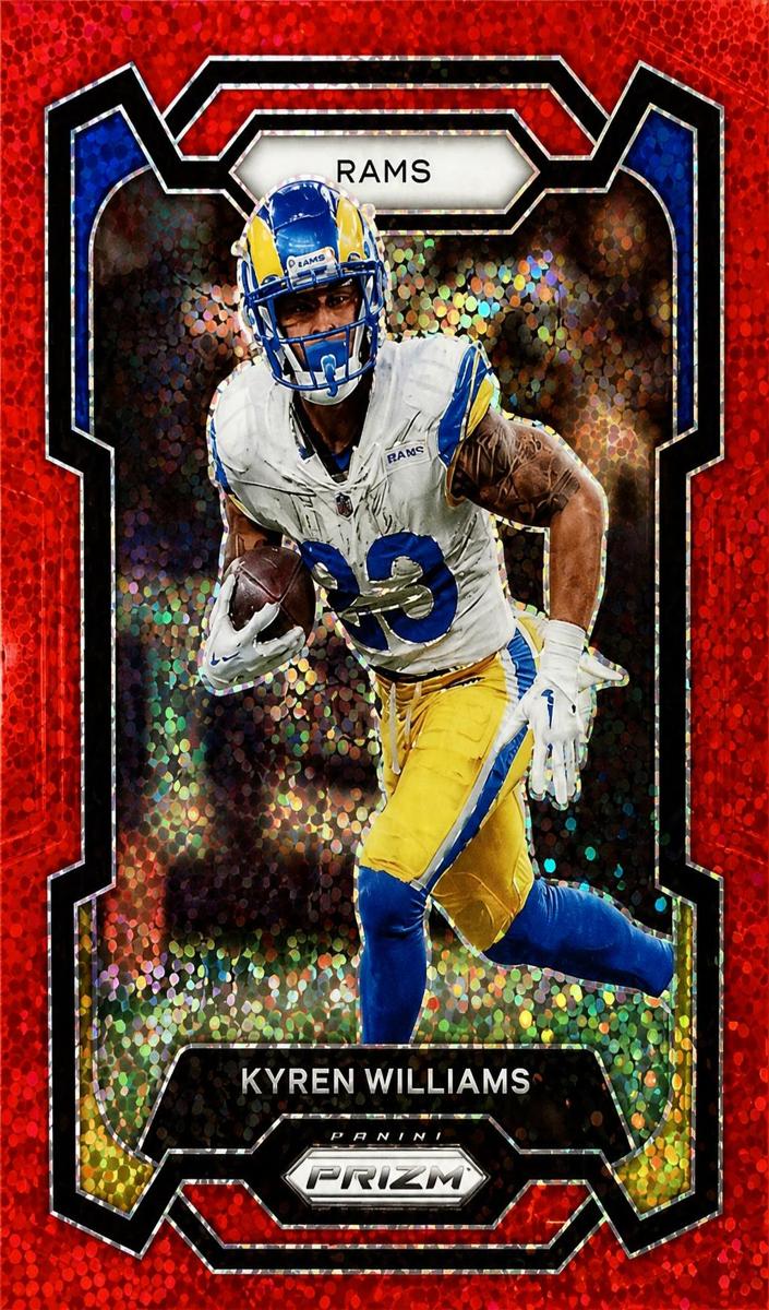 2023 Panini Prizm Football Red Sparkle Kyren Williams #167