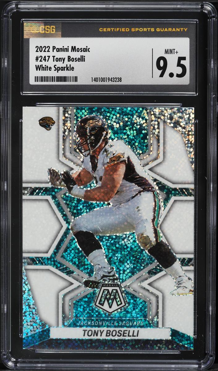 2022 Panini Mosaic Football White Sparkle Tony Boselli #247 CSG 9