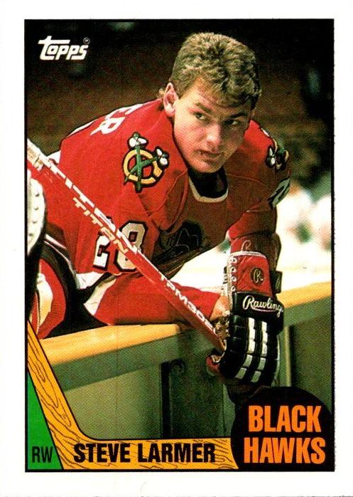 1987 Topps Hockey Steve Larmer #59 PSA 8.5