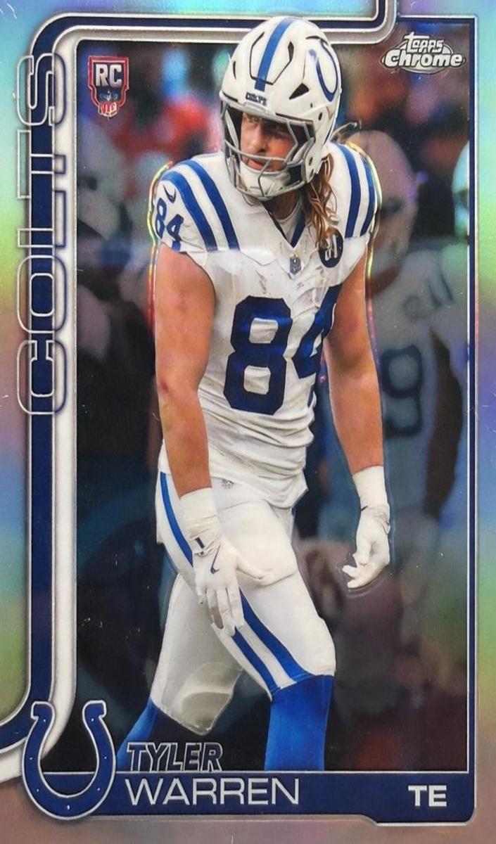 2025 Topps Chrome Football Refractor Tyler Warren #346 CGC 8
