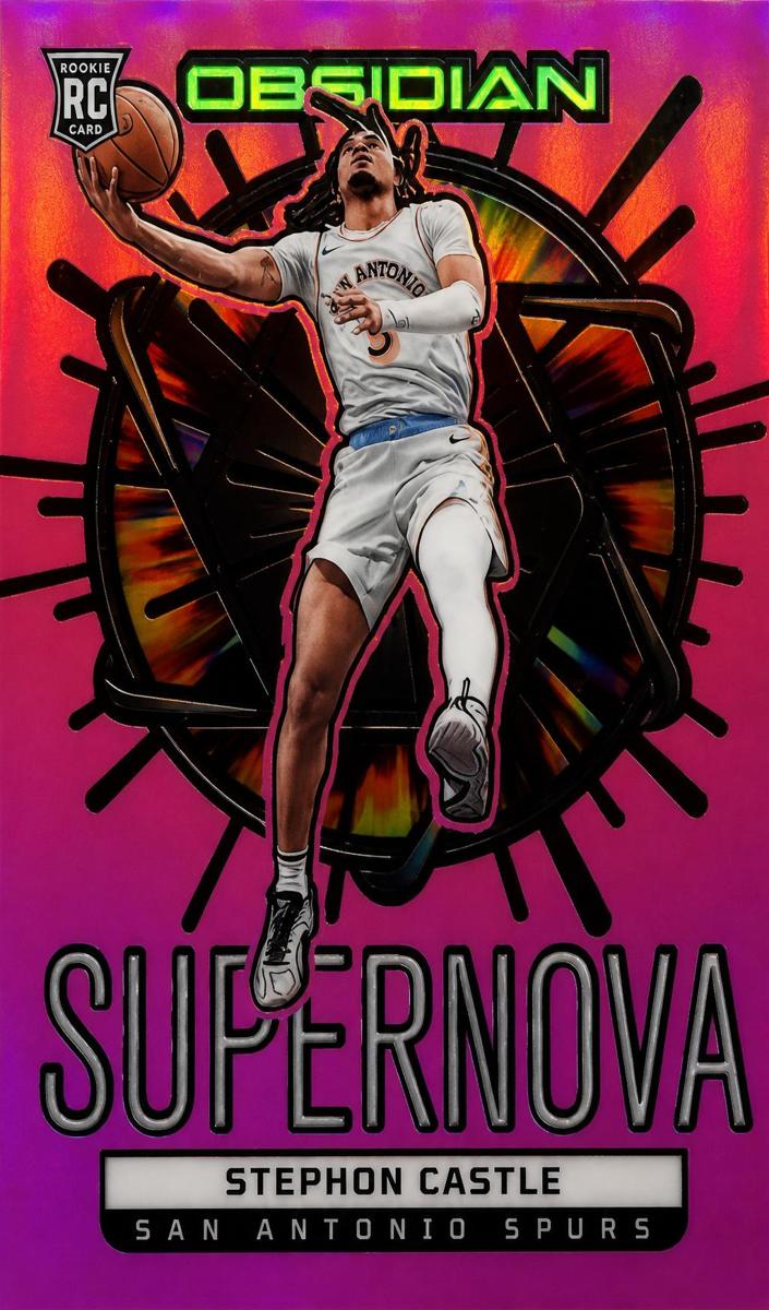 2024 Panini Obsidian Basketball Electric Etch Pink Flood Stephon Castle #1 CGC 10