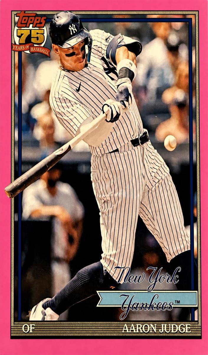 2026 Topps Baseball Pink Foil Aaron Judge #T91-34 PSA 9